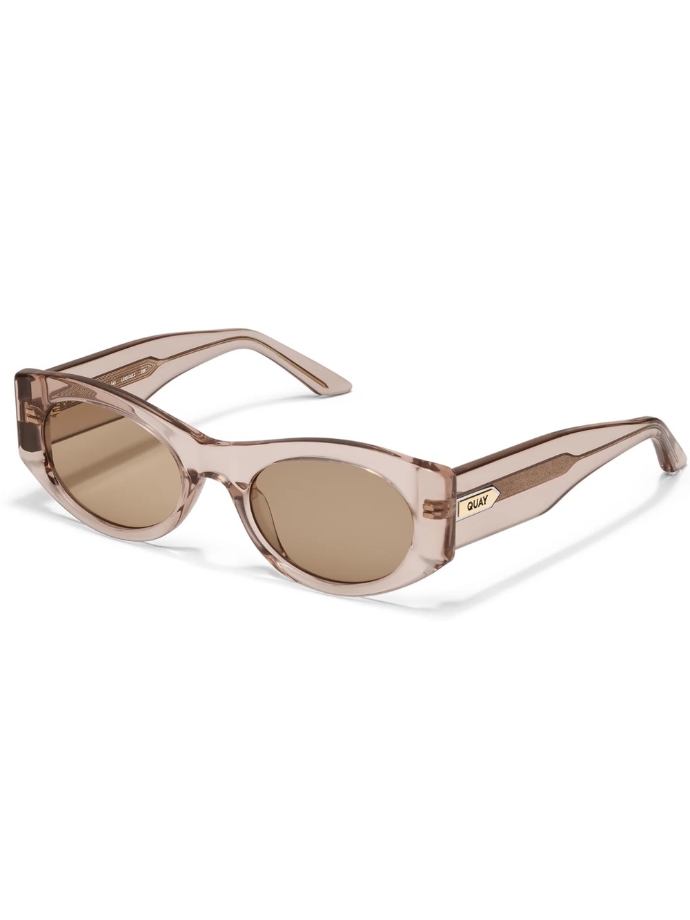 QUAY AUSTRALIA So What Doe/Tan Retro 90’s Oval Sunglasses Exclusive Color Way - Picture 3 of 7